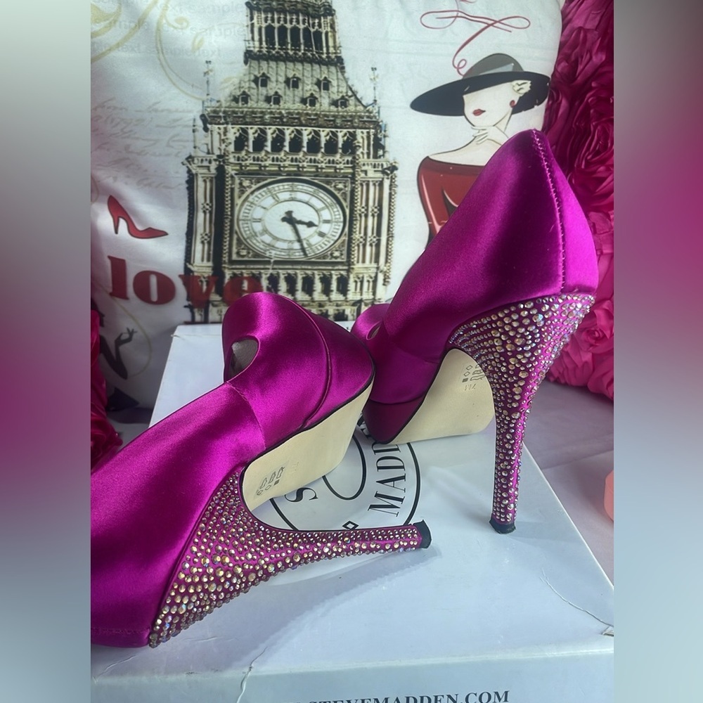 Steve Madden heels in purple and plum, size 7 - Picture 4 of 12